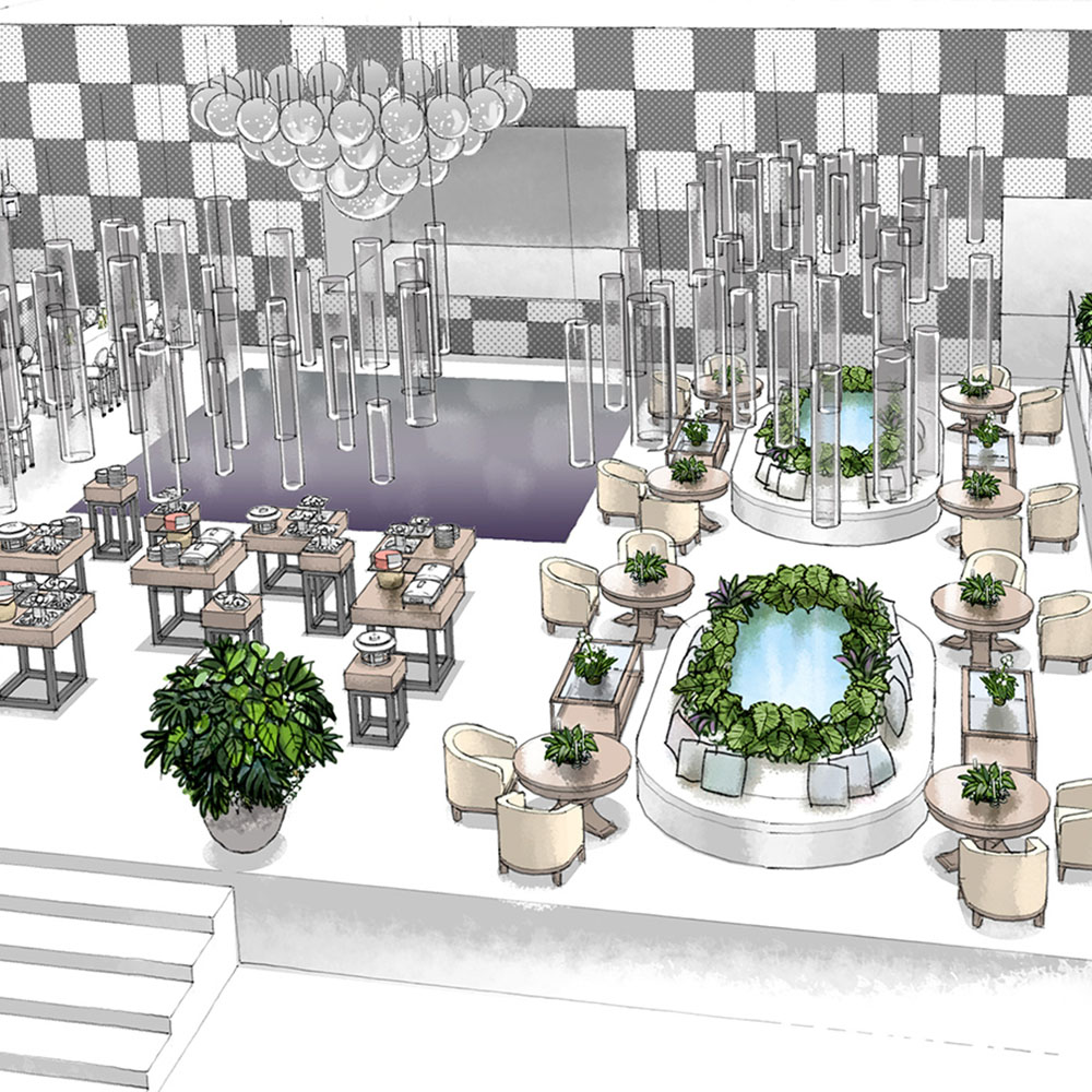 perspectiva artística arquitetônica - eventos; architectural rendering - Ricardo Ligabue