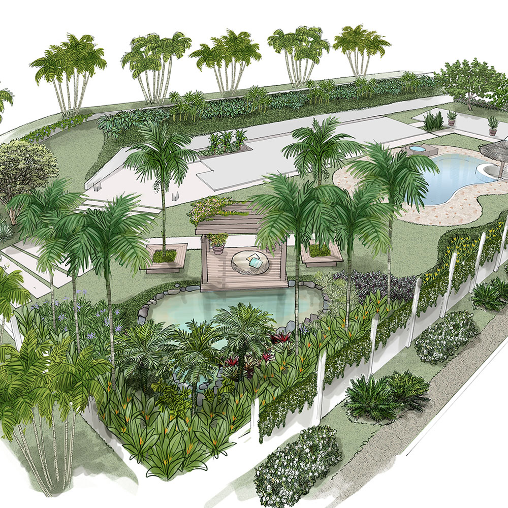 perspectiva artística arquitetônica - exteriores, paisagismo; landscape architectural rendering - Ricardo Ligabue