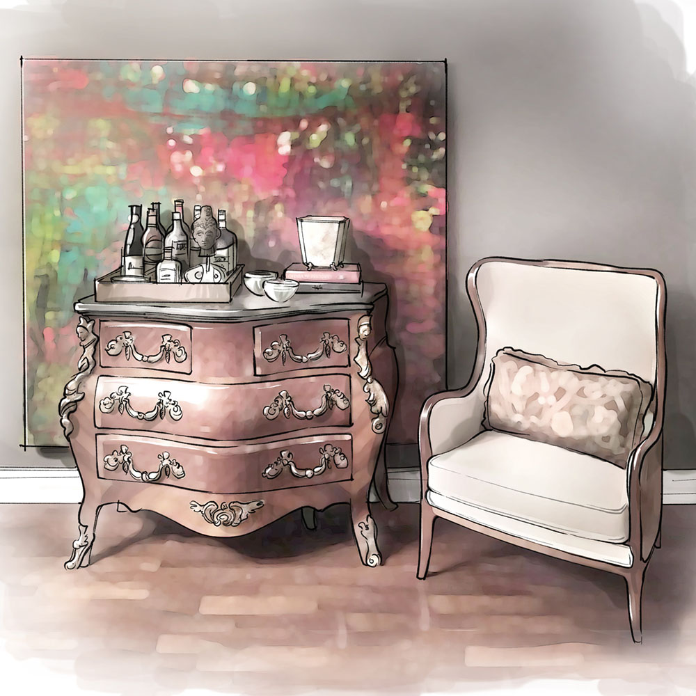 perspectiva artística arquitetônica - interiores; architectural rendering - Ricardo Ligabue