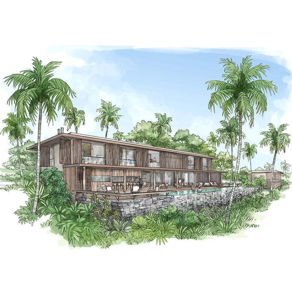 perspectiva artística arquitetônica - exteriores, paisagismo; landscape architectural rendering - Ricardo Ligabue