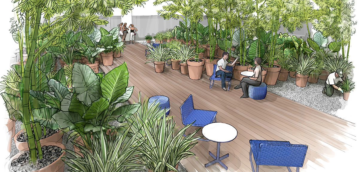 perspectiva artística arquitetônica - exteriores, paisagismo; landscape architectural rendering - Ricardo Ligabue