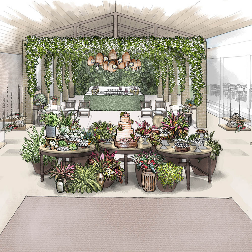 perspectiva artística arquitetônica - eventos; architectural rendering - Ricardo Ligabue