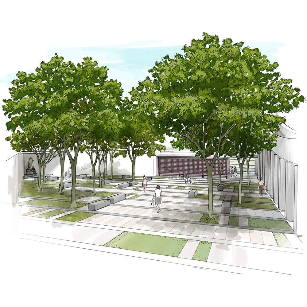 perspectiva artística arquitetônica - exteriores, paisagismo; landscape architectural rendering - Ricardo Ligabue