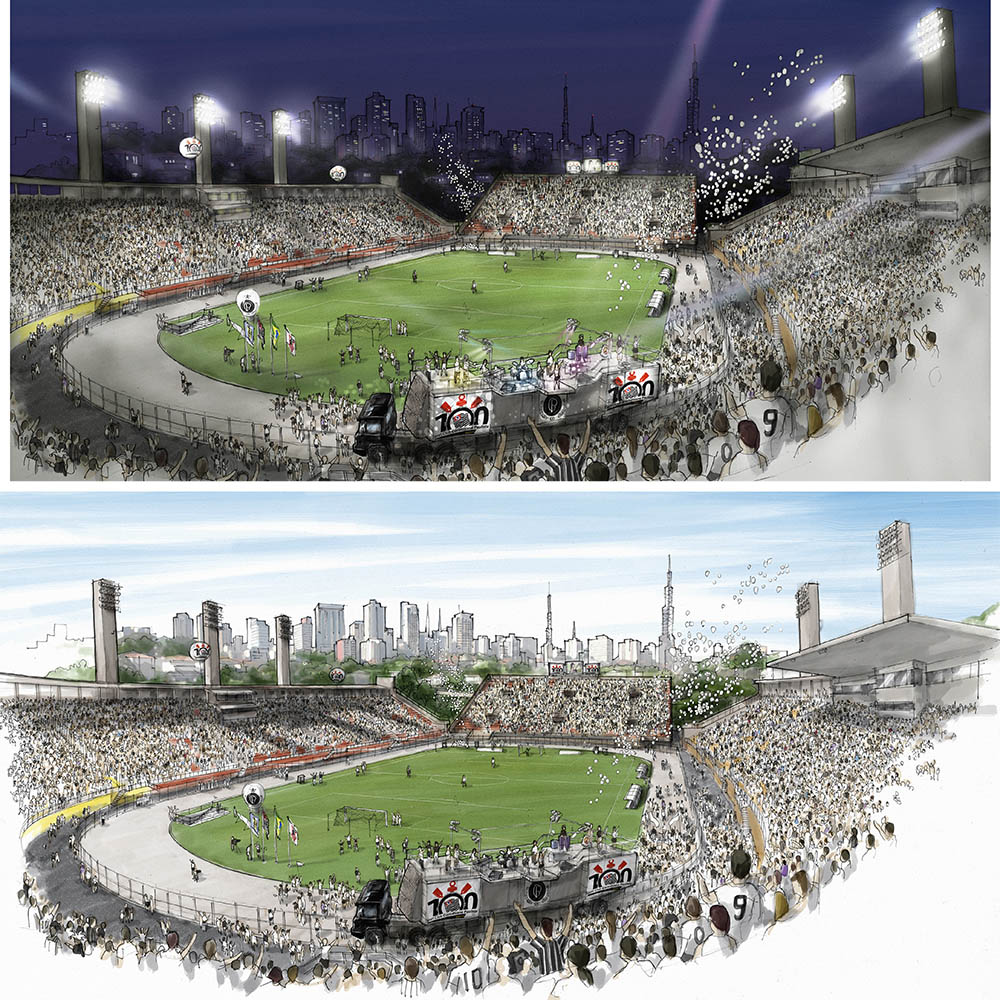 perspectiva artística arquitetônica - eventos; landscape architectural rendering - Ricardo Ligabue