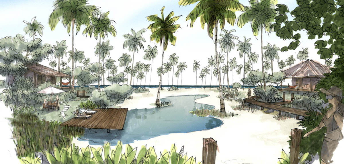 perspectiva artística arquitetônica - exteriores, paisagismo; landscape architectural rendering - Ricardo Ligabue