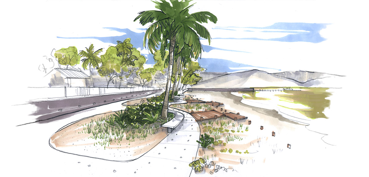 perspectiva artística arquitetônica - exteriores, paisagismo; landscape architectural rendering - Ricardo Ligabue