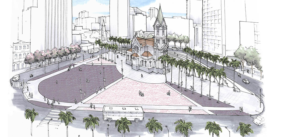 perspectiva artística arquitetônica - vista de pássaro; bird's view architectural rendering - Ricardo Ligabue