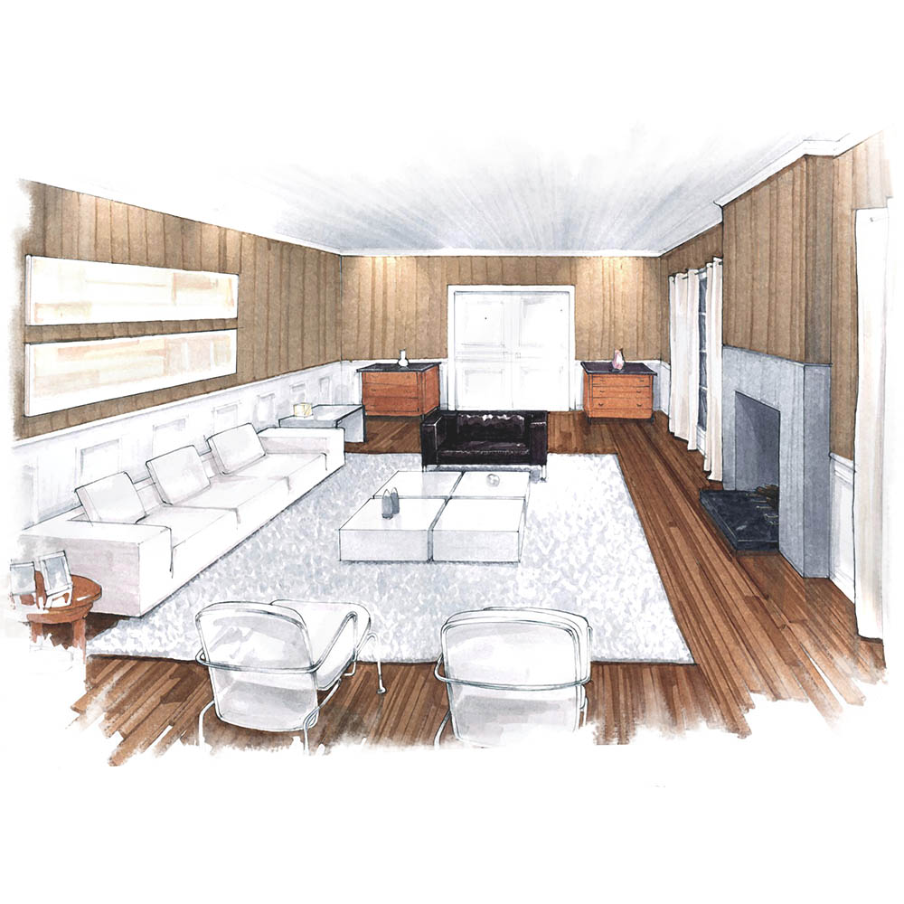 perspectiva artística arquitetônica - interiores; architectural rendering - Ricardo Ligabue